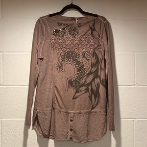 Angels Never Die Detailed Tunic Top